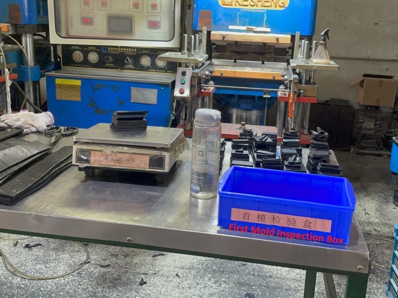 First Mold Inspection Box Setup in Rubber Molding & Curing Workshop for Zero Defect Quality Control